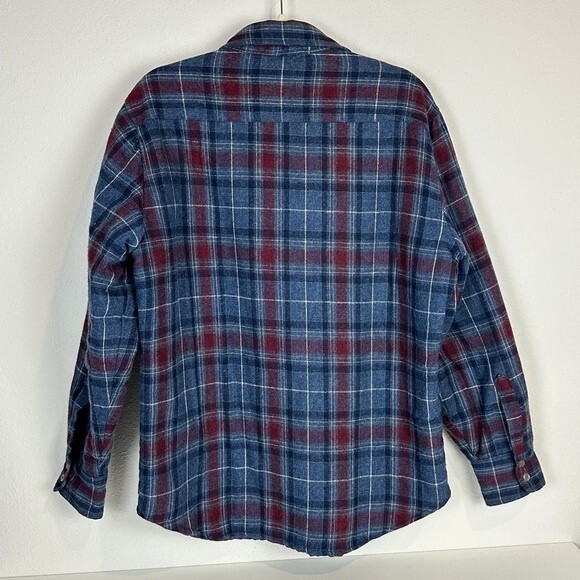 Vintage Windbreaker Wool Quilted Lined Plaid Shacket Jacket M - Picture 4 of 9